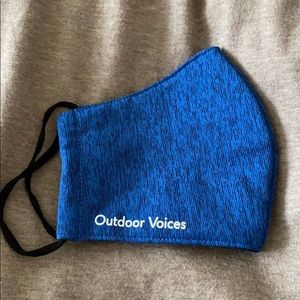 NEW Outdoor Voices BLUE face mask Deep Sea